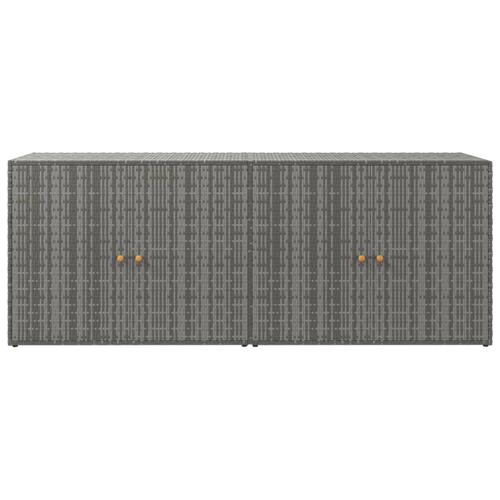 Garden Storage Cabinet Grey PE Rattan Medium
