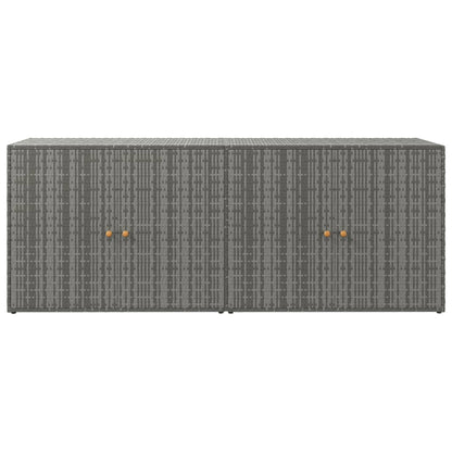 Garden Storage Cabinet Grey PE Rattan Medium
