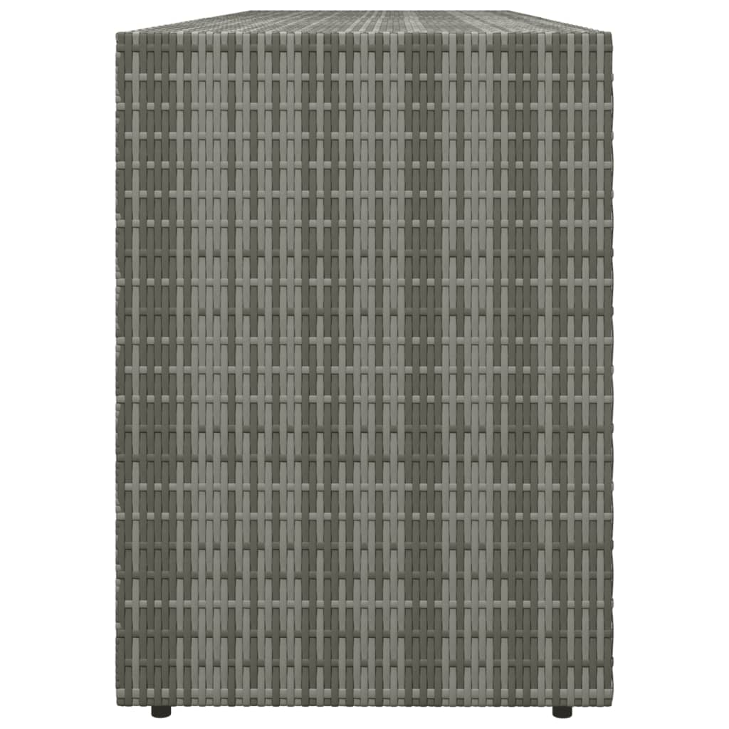 Garden Storage Cabinet Grey PE Rattan Medium