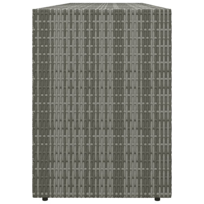 Garden Storage Cabinet Grey PE Rattan Medium