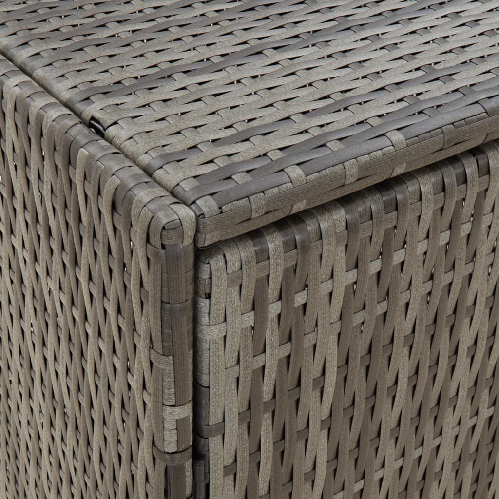Garden Storage Cabinet Grey PE Rattan Medium