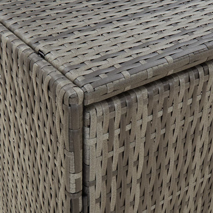 Garden Storage Cabinet Grey PE Rattan Medium