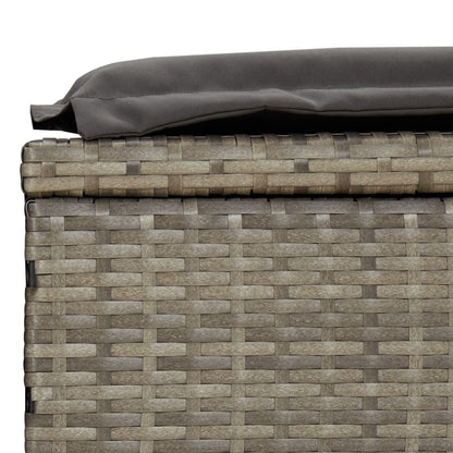 Sunbed Grey PE Rattan Large Adjustable Armrests