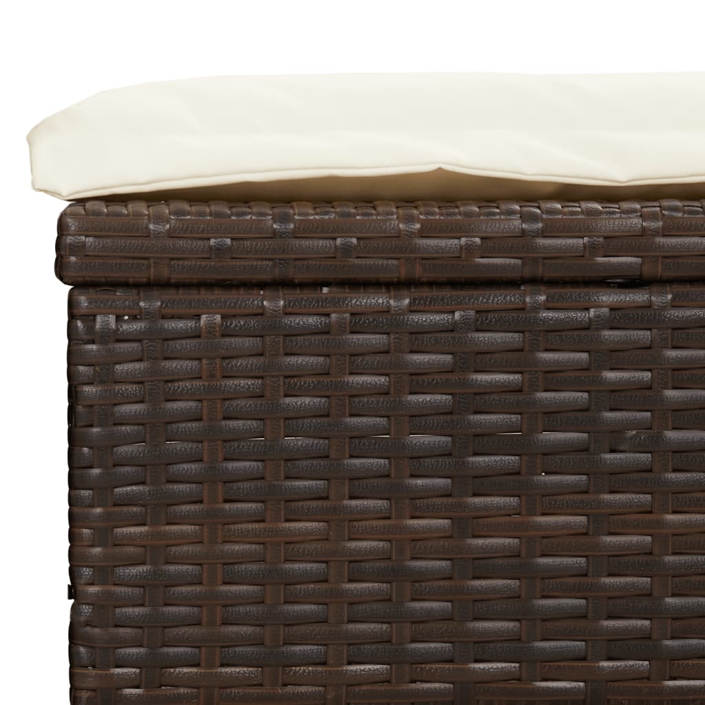 Sunbed Brown PE Rattan, Powder-Coated Steel 83.9x24.8x38.2 in