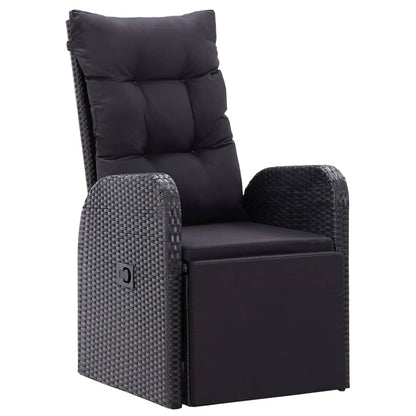 Reclining Garden Chair Set of 2 Black