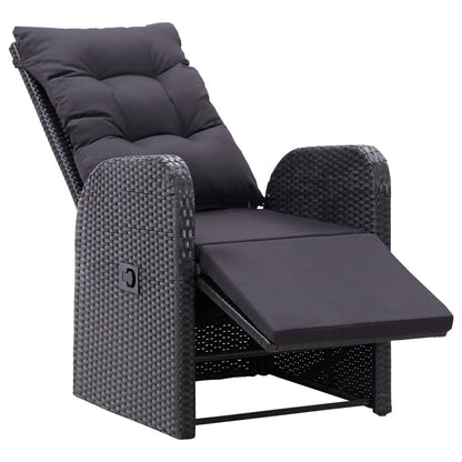 Reclining Garden Chair Set of 2 Black