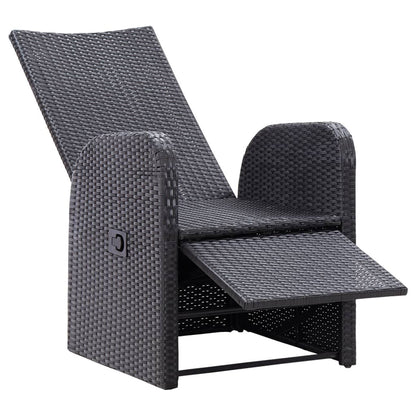 Reclining Garden Chair Set of 2 Black