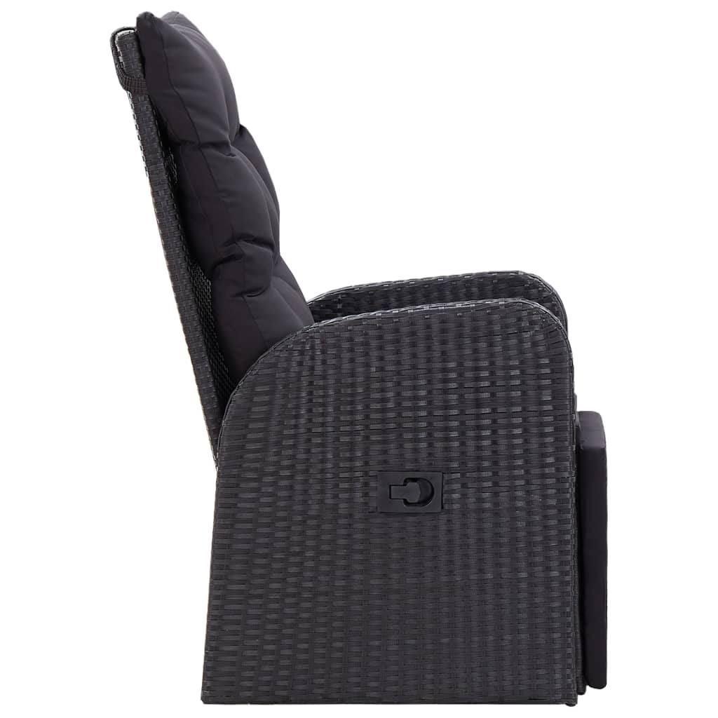 Reclining Garden Chair Set of 2 Black