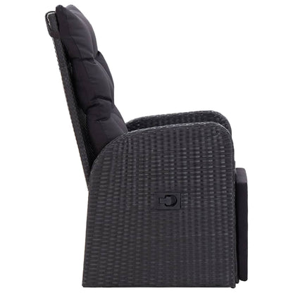 Reclining Garden Chair Set of 2 Black
