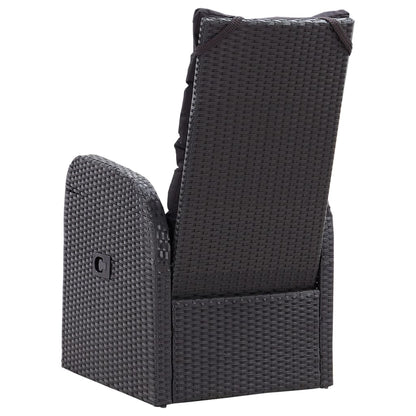 Reclining Garden Chair Set of 2 Black