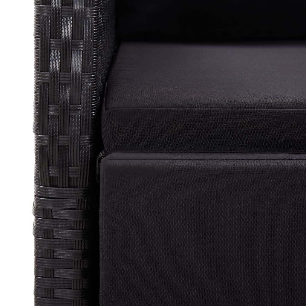 Reclining Garden Chair Set of 2 Black