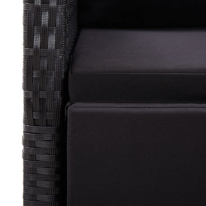 Reclining Garden Chair Set of 2 Black