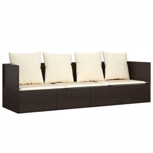 Outdoor Lounge Bed Brown, Cream White