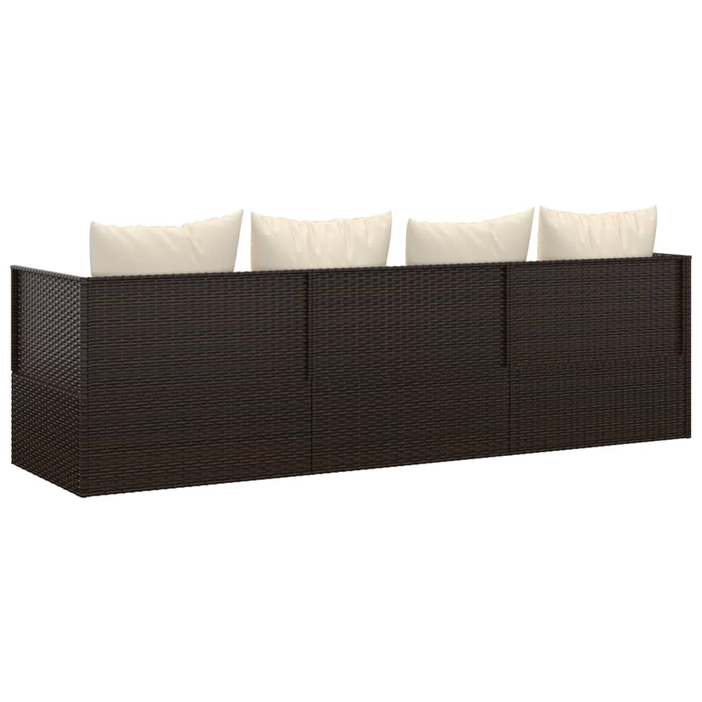 Outdoor Lounge Bed Brown, Cream White