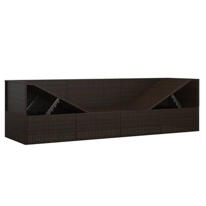 Outdoor Lounge Bed Brown, Cream White