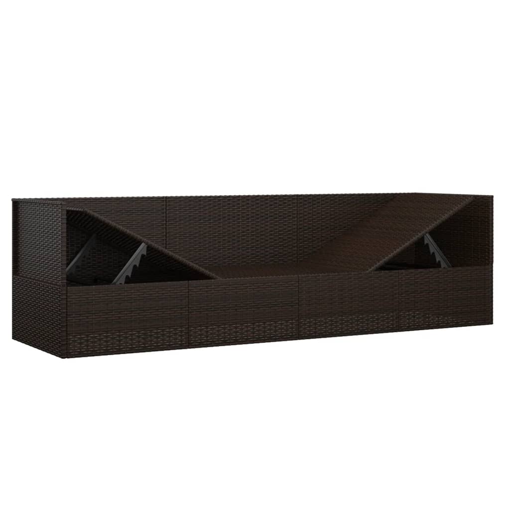 Outdoor Lounge Bed Brown, Cream White