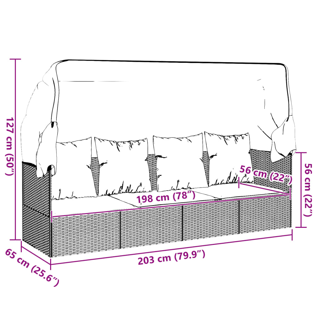 Outdoor Lounge Bed Grey
