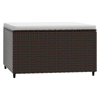 Patio Footrest Brown PE Rattan Standard Adjustable Feet