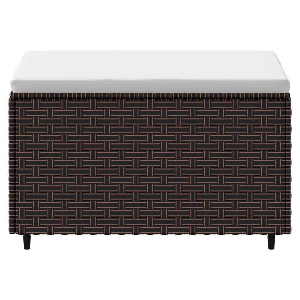 Patio Footrest Brown PE Rattan Standard Adjustable Feet