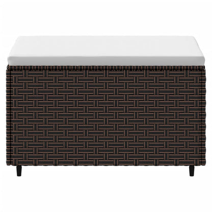 Patio Footrest Brown PE Rattan Standard Adjustable Feet