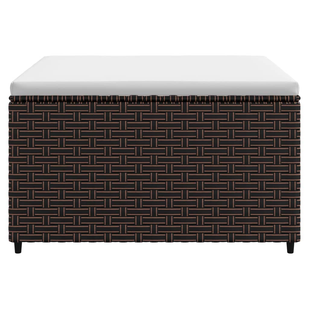 Patio Footrest Brown PE Rattan Standard Adjustable Feet