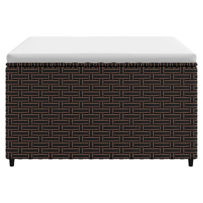 Patio Footrest Brown PE Rattan Standard Adjustable Feet