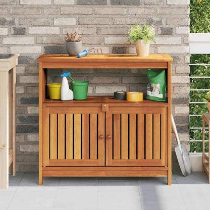 Garden Console Table Natural Brown Solid Acacia Wood