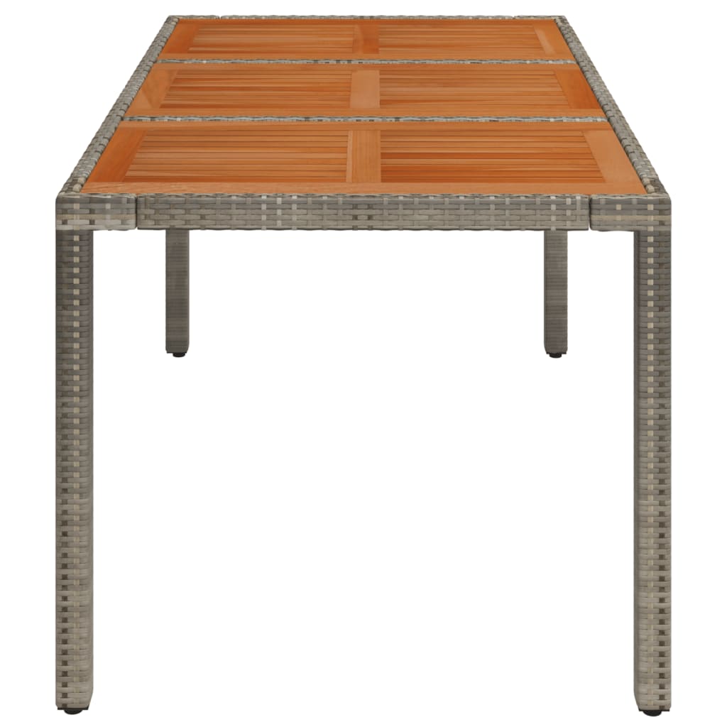 Garden Table With Wooden Top Grey