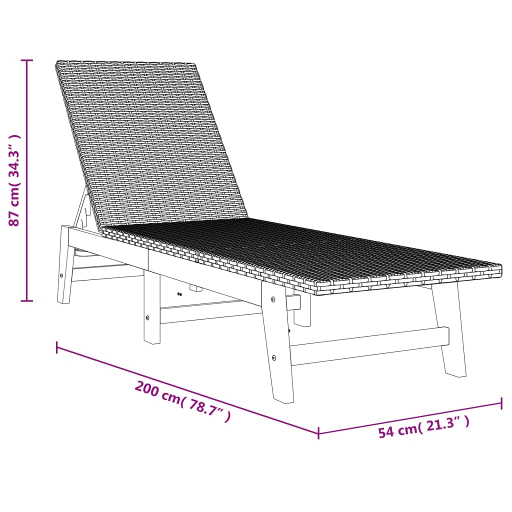 Garden Lounge Set Black and brown PE rattan Standard