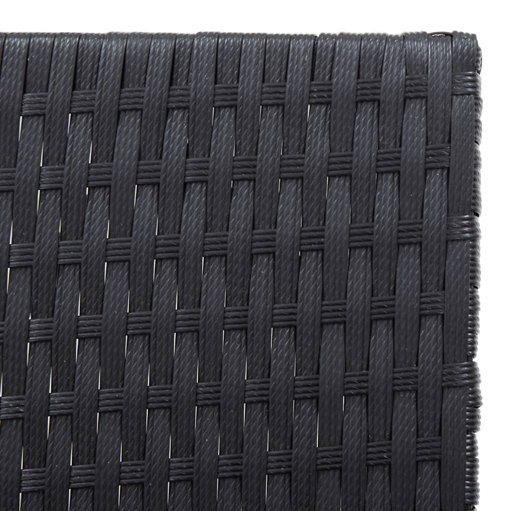 Garden Lounge Set Black PE rattan Adjustable Armrests