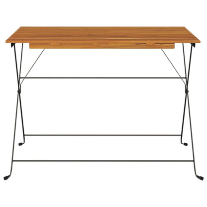 Folding Bistro Table Natural wood and black Solid Acacia wood, Steel