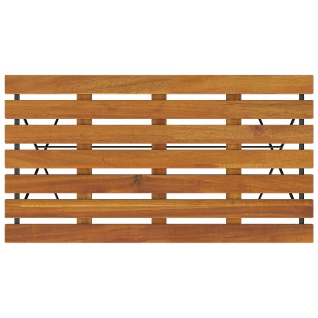 Folding Bistro Table Natural wood and black Solid Acacia wood, Steel