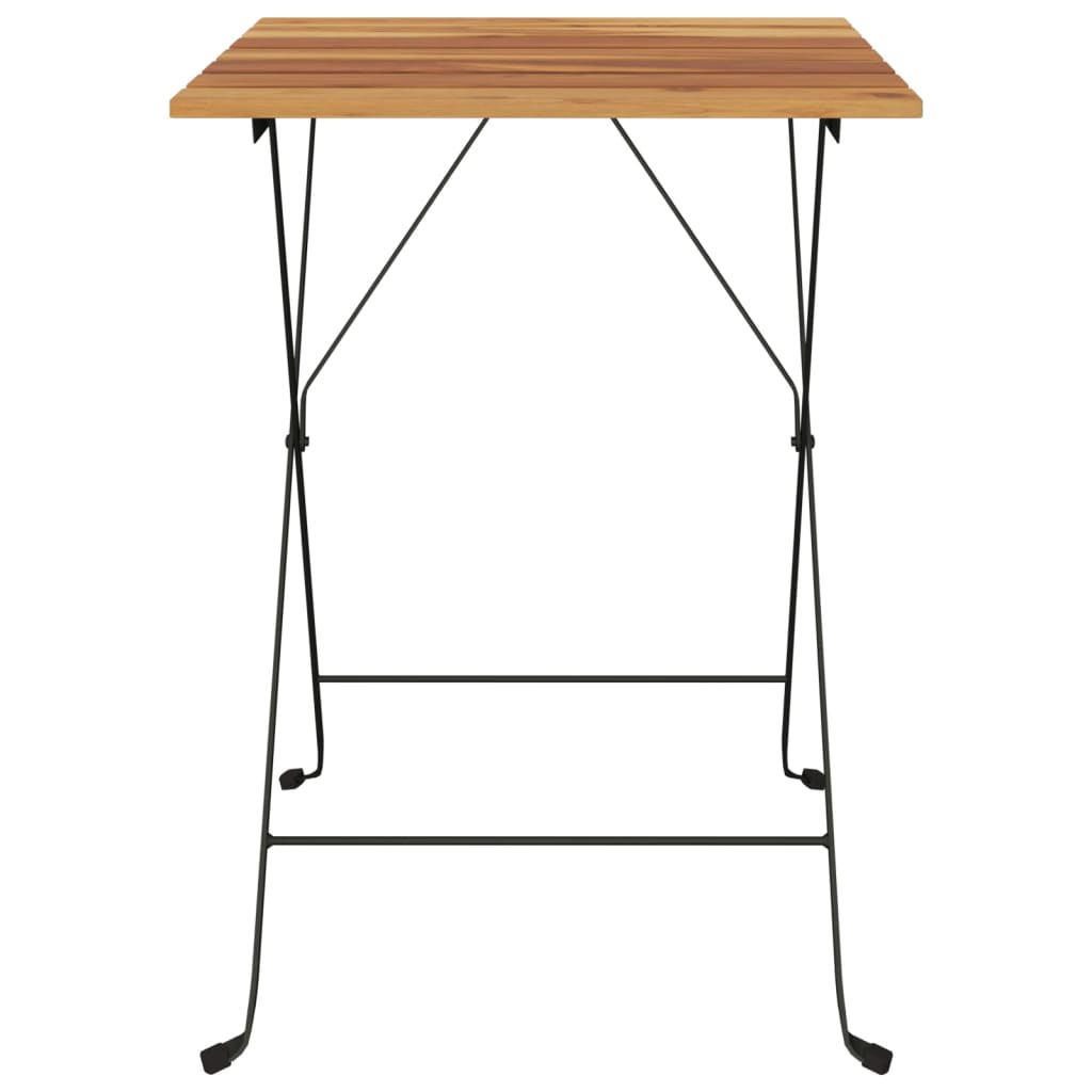 Folding Bistro Table Natural teak and black