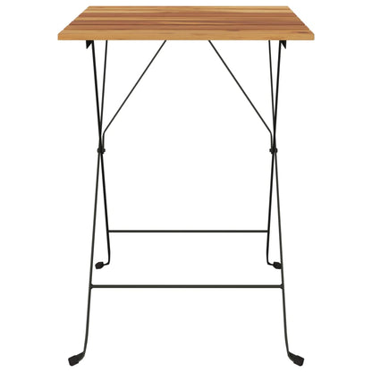 Folding Bistro Table Natural teak and black