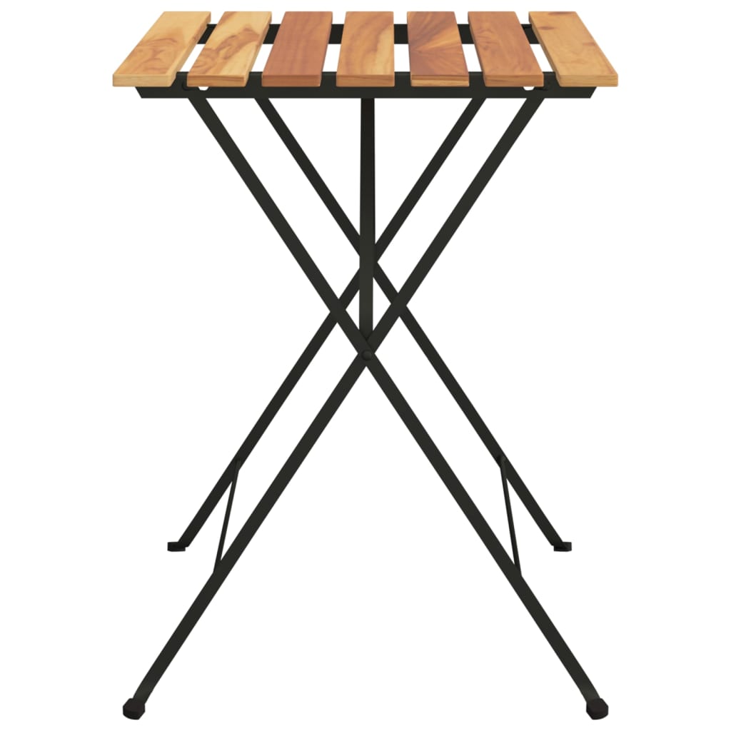 Folding Bistro Table Natural teak and black