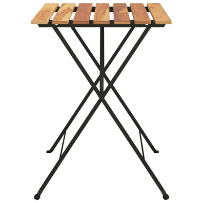 Folding Bistro Table Natural teak and black
