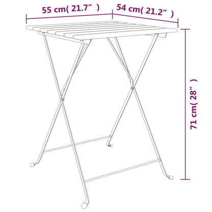 Folding Bistro Table Natural teak and black