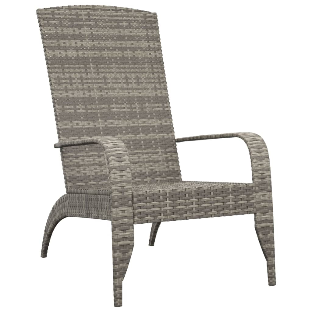 Garden Adirondack Chair Grey Poly rattan, powder-coated steel
