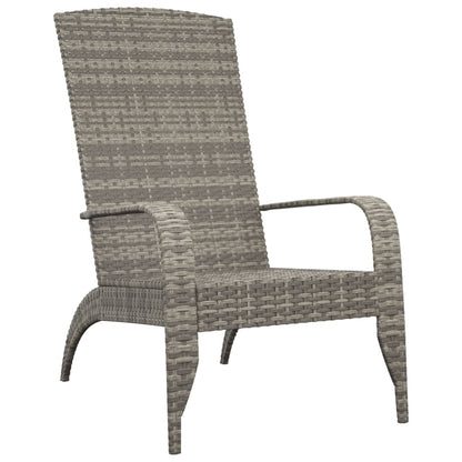 Garden Adirondack Chair Grey Poly rattan, powder-coated steel