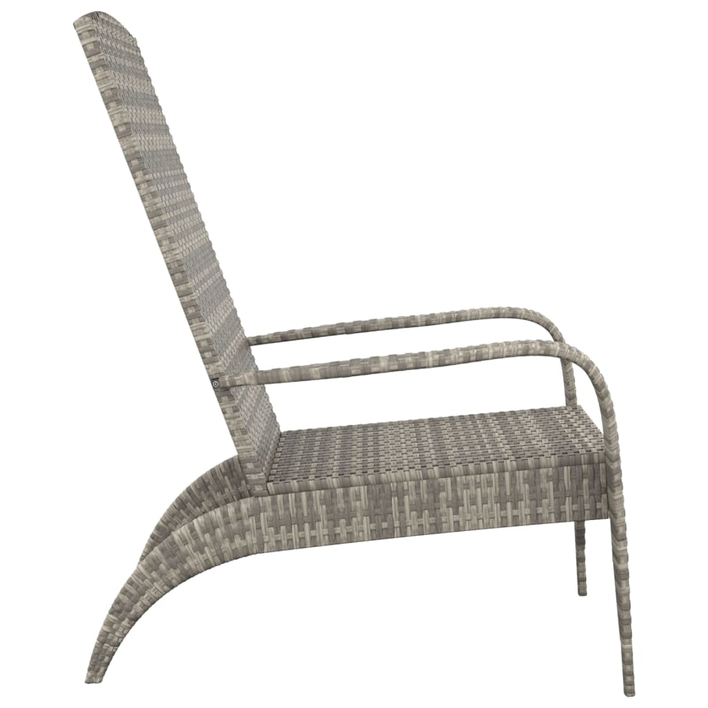 Garden Adirondack Chair Grey Poly rattan, powder-coated steel