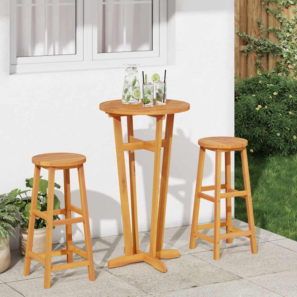 Garden Bar Table Natural Brown Solid Acacia wood Standard Durable