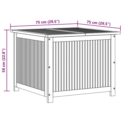 Garden Storage Box Natural Wood Solid Acacia Wood 29.5x29.5x22.8 in