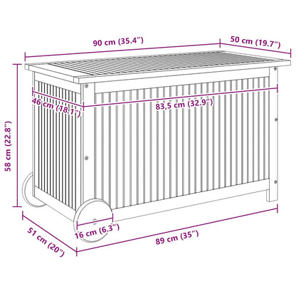 Garden Storage Box Natural wood Solid Acacia wood Medium Storage