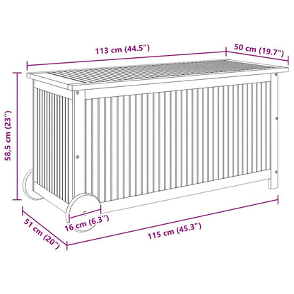 Garden Storage Box Brown Solid Acacia Wood 44.5 x 19.7 x 22.8 in