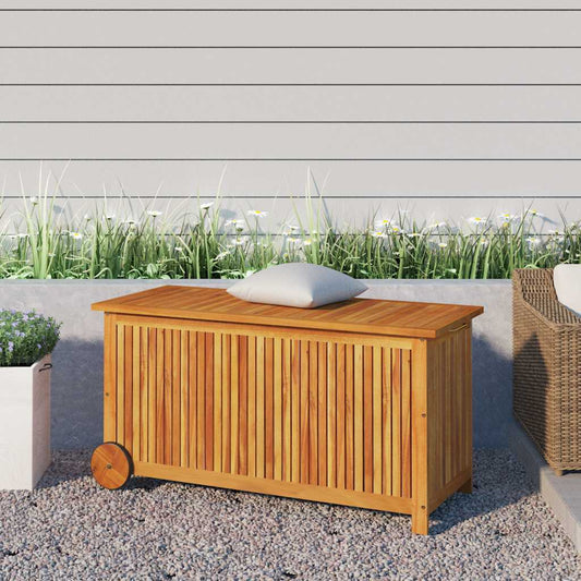 Garden Storage Box Brown Solid Acacia Wood 44.5 x 19.7 x 22.8 in