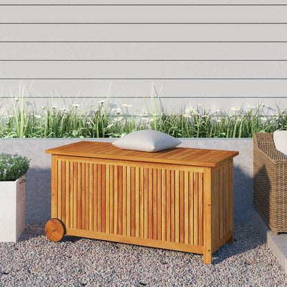Garden Storage Box Brown Solid Acacia Wood 44.5 x 19.7 x 22.8 in