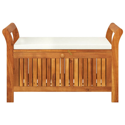 Garden Storage Bench Cream White, Natural Wood