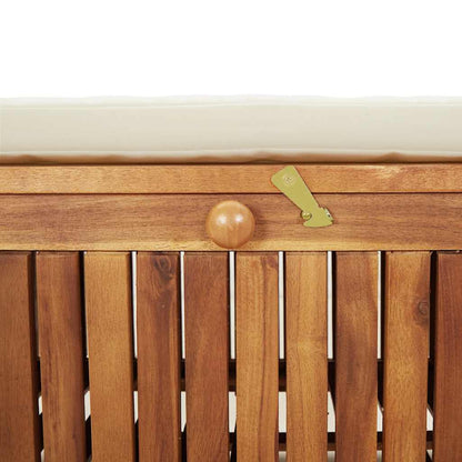 Garden Storage Bench Cream White, Natural Wood