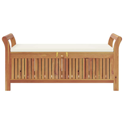 Garden Storage Bench Cream white, natural wood