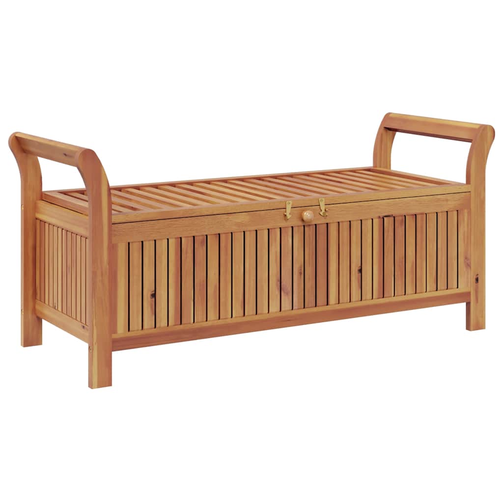 Garden Storage Bench Cream white, natural wood